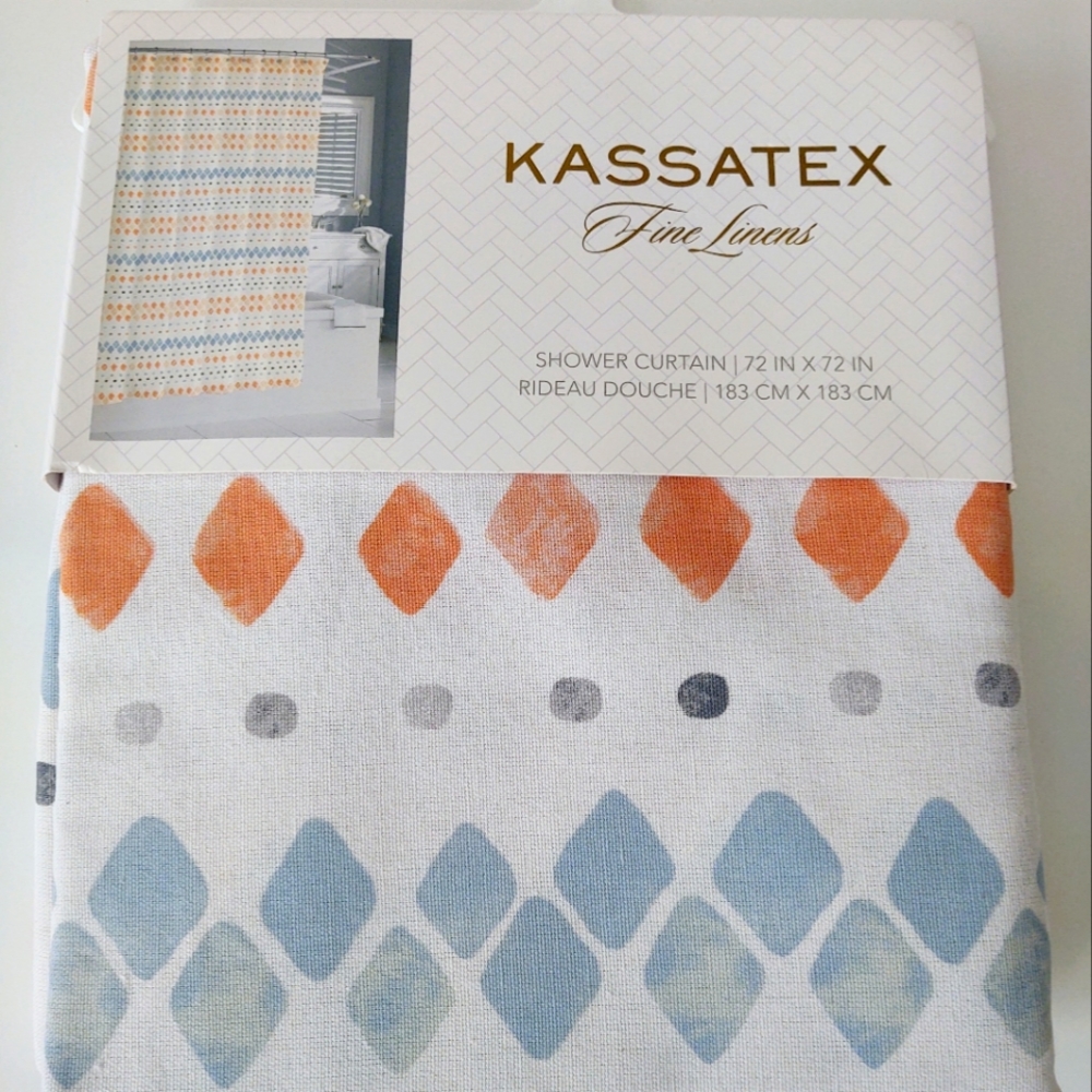 🎁Kassatex Fine Linens Shower Curtain - 72" x 72"